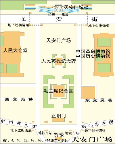 Tiananmen Square Map