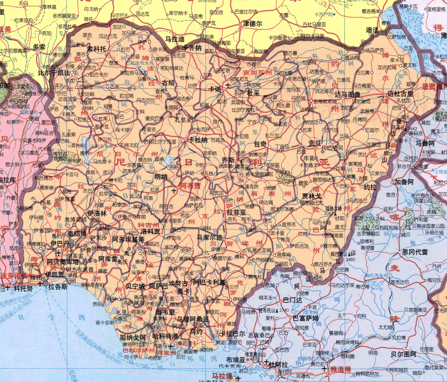 Map of Nigeria--Click to enlarge