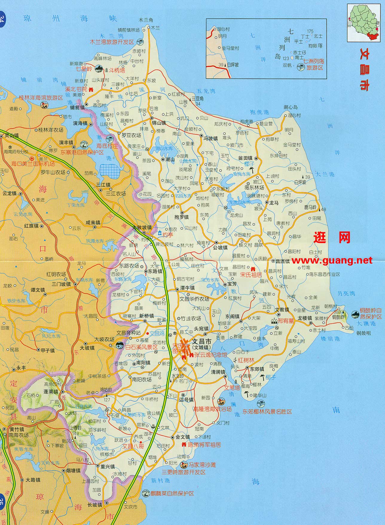 Click to enlarge - Wenchang map