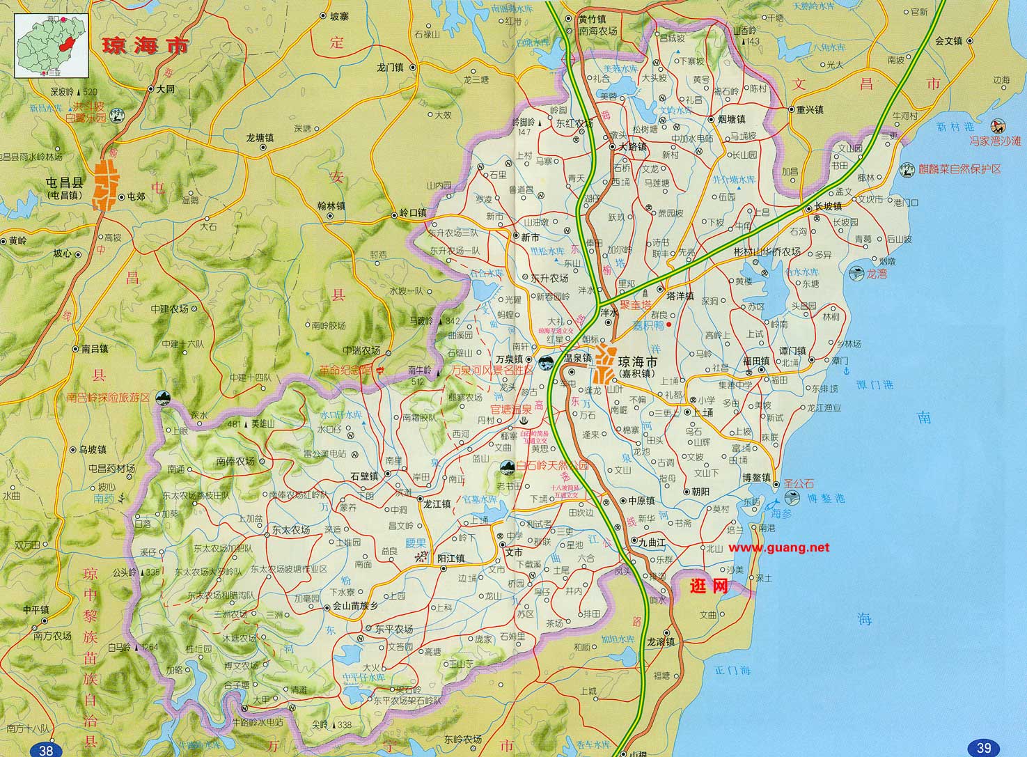 Click to enlarge - Qionghai map