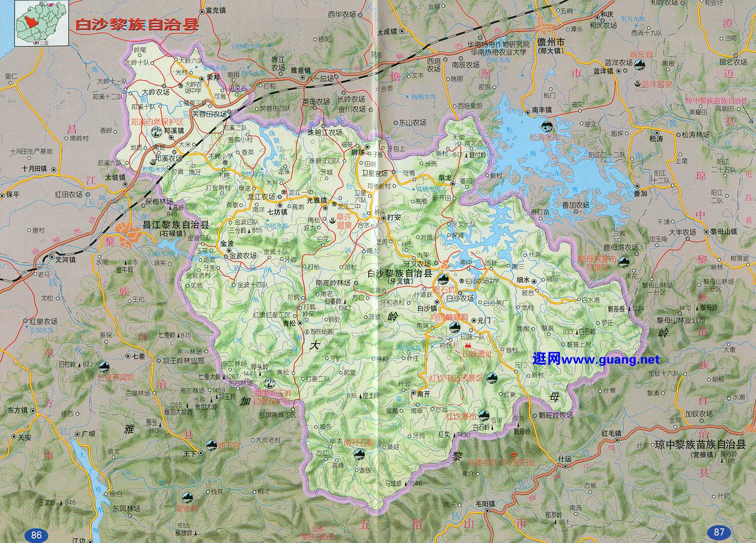 Click to enlarge - Baisha map