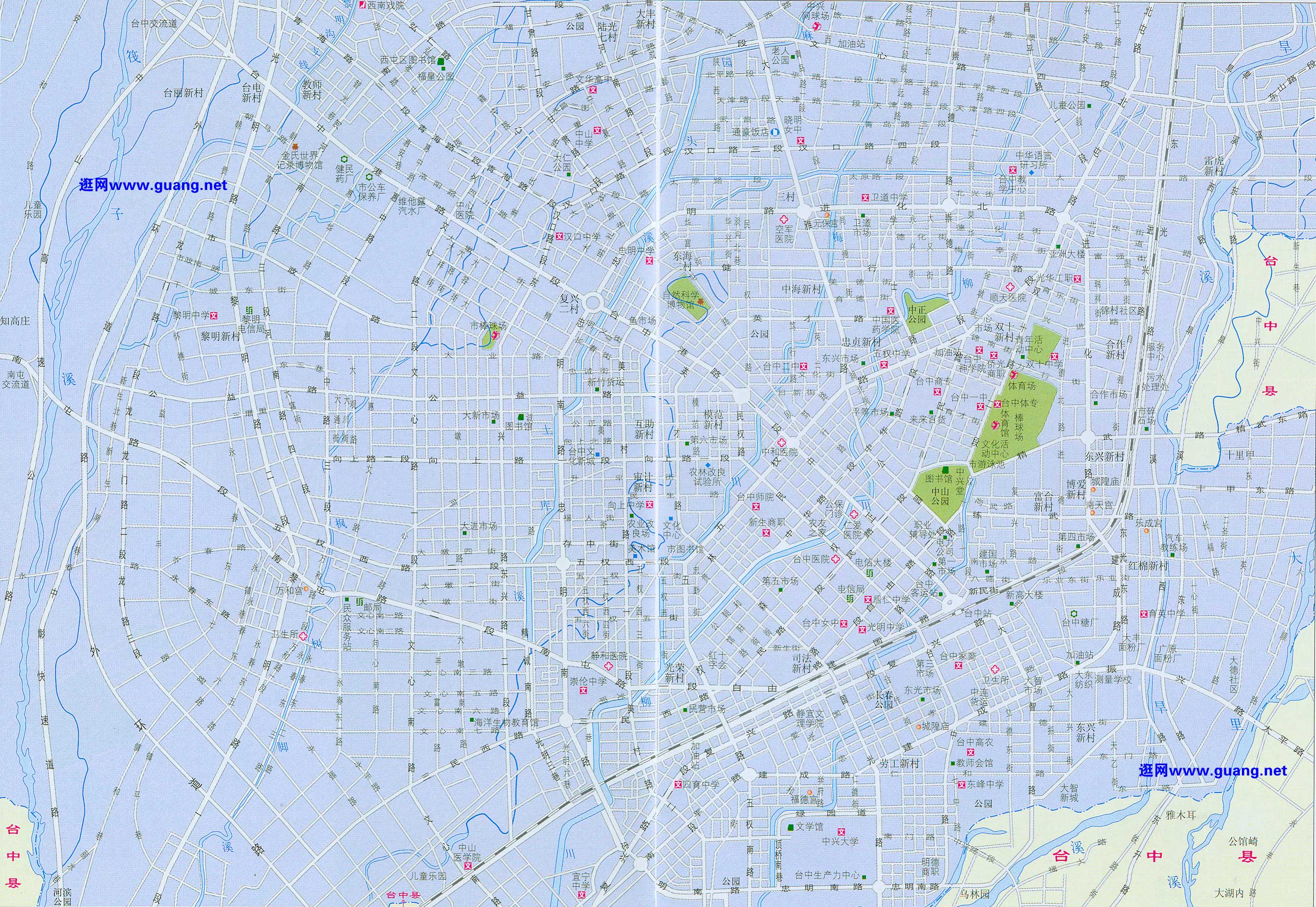 Click to enlarge - Taichung City Map