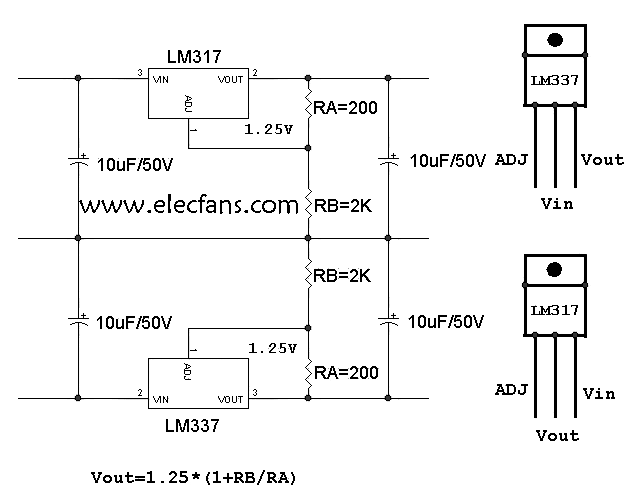 lm317 application circuit diagram