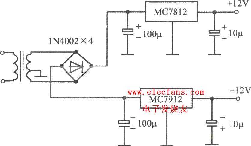 7812 regulated power supply circuit diagram