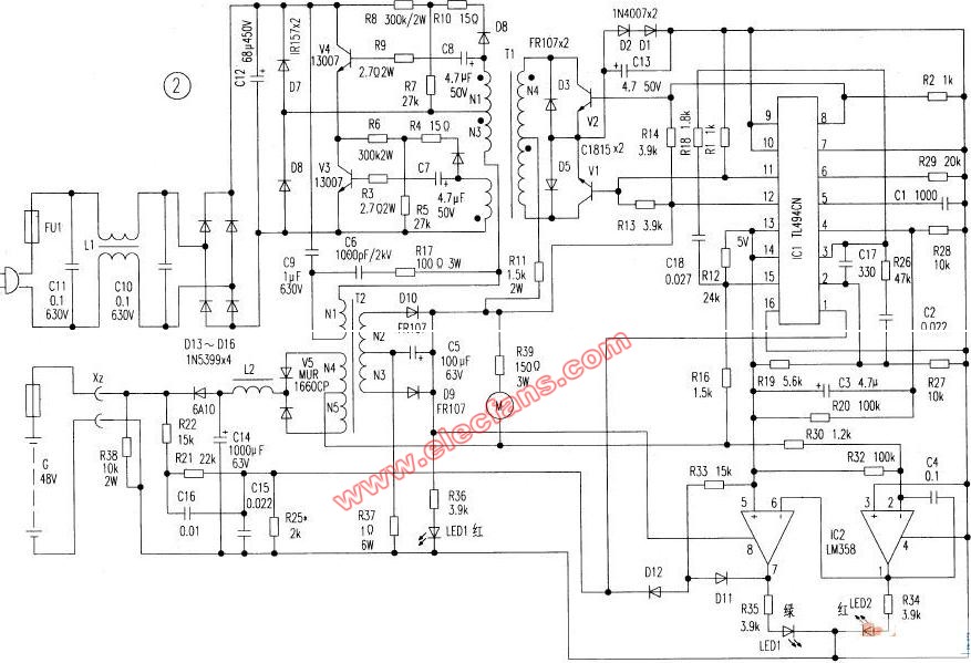 48V charger circuit diagram