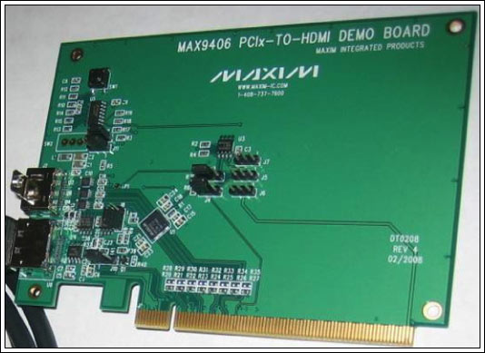 Figure 8. A MAX9406-based HDMI / DVI level-shifter plug-in card.