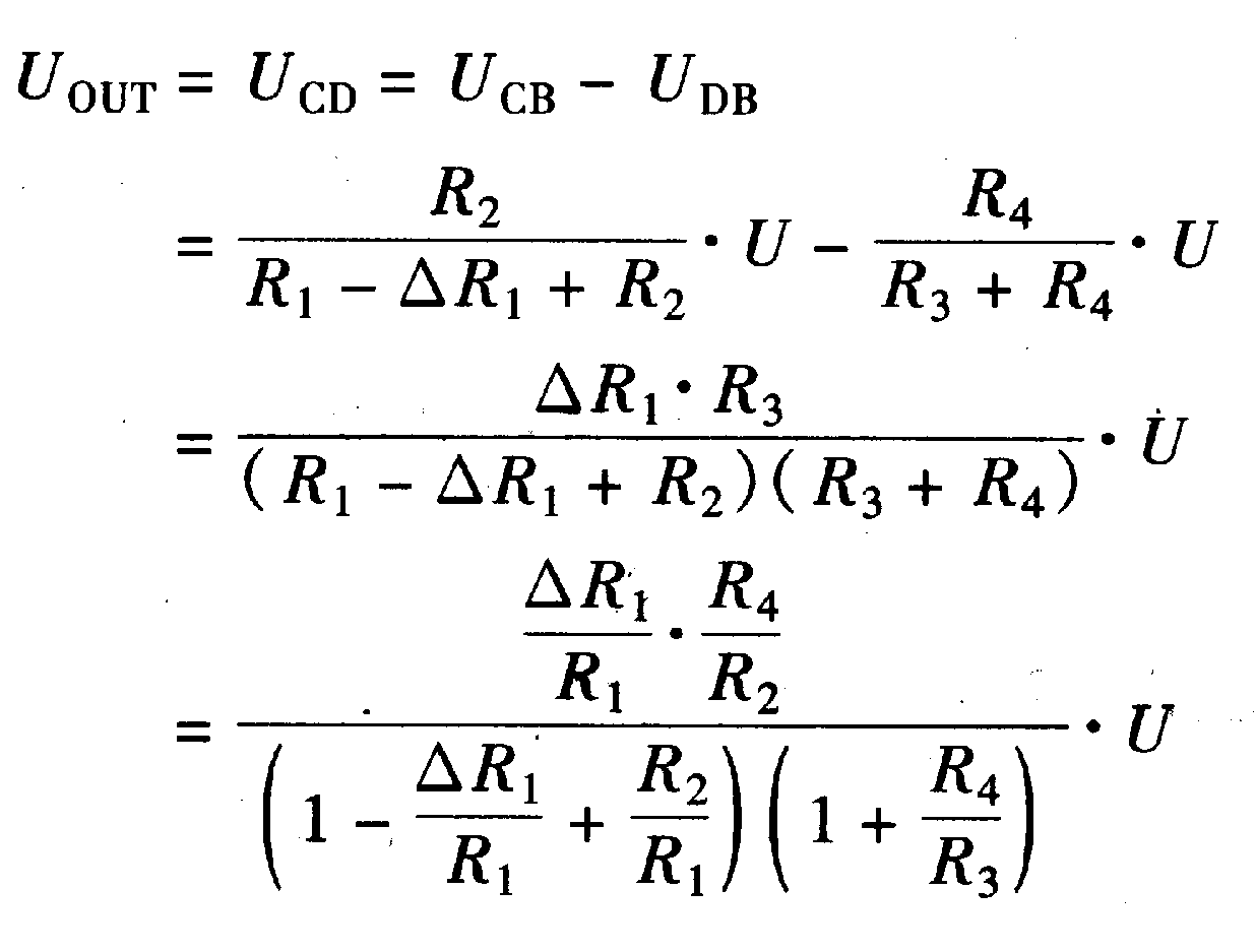 Metal resistance strain gauge bridge circuit diagram