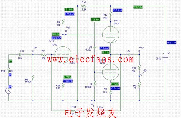 6dj8 tube headphone amplifier circuit diagram