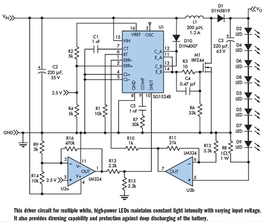 Driving portable lighting with high power white LED drivers