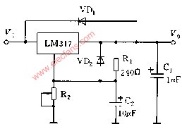 Basic application circuit of LM317