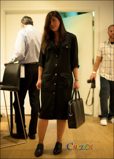 Elegant office girl with a street style twist