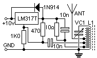 Transmitting circuit made by LM317