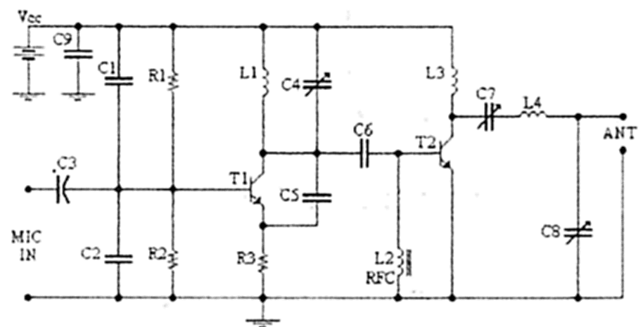 4W FM transmitter circuit diagram