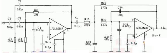 Voice filter circuit made by lm387