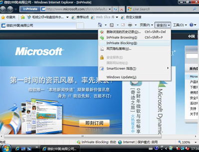 Internet Explorer 8 InPrivate mode