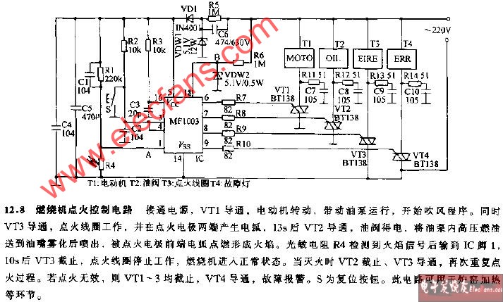 Burner ignition control circuit