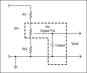 Figure 1. Typical digital potentiometer circuit configuration