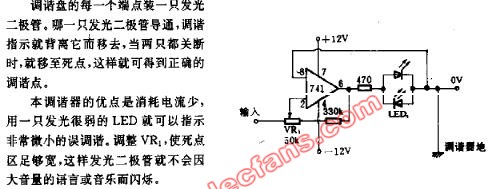 LED tuning indicator circuit