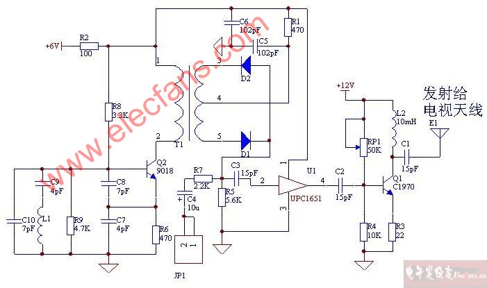 56M video image transmission circuit diagram