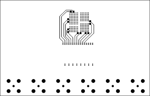 Figure 3-4. DS3153 triple-port, T3 / E3 LIU layoutâ€”bottom conducting layer.
