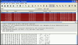 Figure 12. Screen capture of the Wireshark program used to analyze the Ethernet packet header