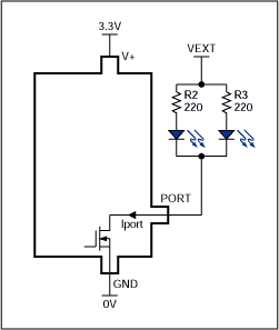 Figure 2. Driving multiple LEDs from one output.