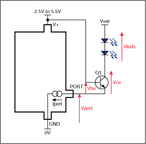 Figure 5. Driving LEDs from a higher voltage.