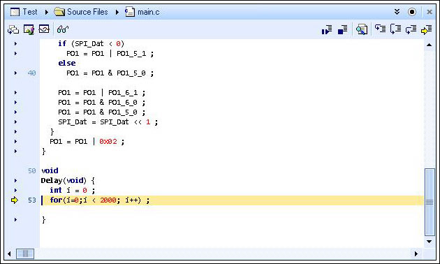 Figure 7. In the Delay function, the code stops running