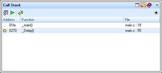 Figure 10. Call stack while running in Delay () function