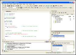 Figure 3. CrossStudio screen after the "HelloWorld" project is loaded