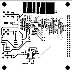 Figure 1b. MAX1448 EV kit, optimized PCB layout (component side).