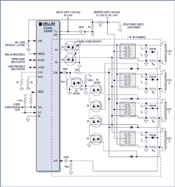 Figure 10. Each channel of the DS3984 / DS3988 can also drive multiple lamps.