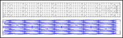 Figure 8. LED display module PCB (64mm x 512mm) with the LEDs assembled on one side and the MAX6974 LED drivers on the other side. (The PCB is broken into left (a) and right (b) sides.)