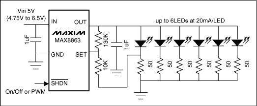 Figure 2. Add a low-cost LDO to obtain an automatically adjustable bias voltage, effectively improving the matching of white LEDs from different batches and different manufacturers.
