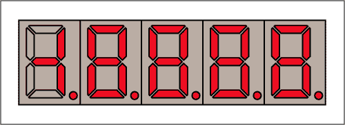 Figure 3. 4-1 / 2 digit display with all segments lit.