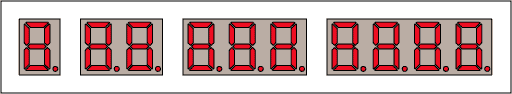 Figure 1. Off-the-shelf standard LED digits-single, dual, triple, and quad.