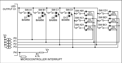 Figure 3. Extended 80-key connection of MAX6954 / MAX6955