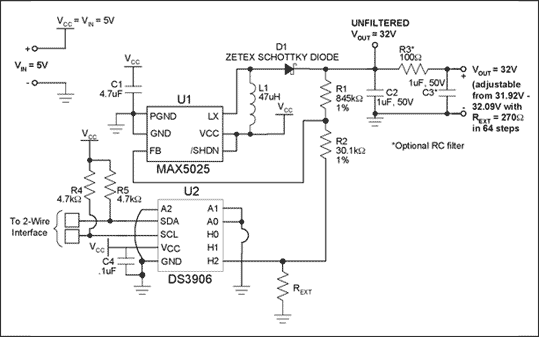 Figure 3. Final circuit using DS3906