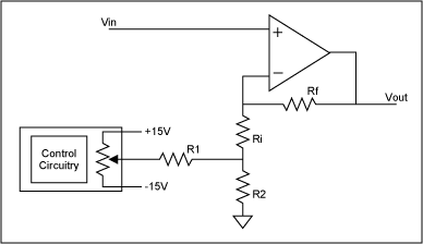 Figure 4. Non-inverting amplifier with EPOT for offset control.