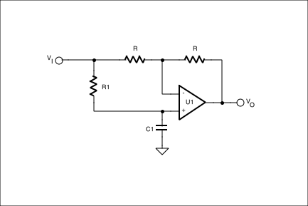 Figure 1. A simple phase shift circuit can be implemented using an allpass filter.