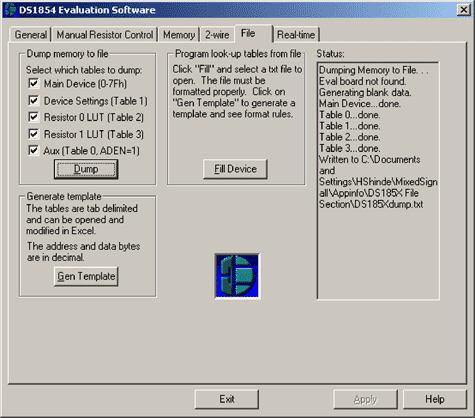Figure 1. The file field in the DS185xEVKIT software