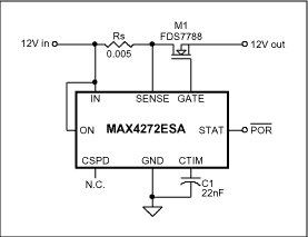 Figure 1. Typical hot-swap control circuit