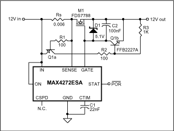 Figure 3. Hot-swap controller with fast short-circuit peak current limit