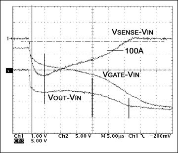 Figure 6. Short-circuit voltage and current waveforms without circuit modification