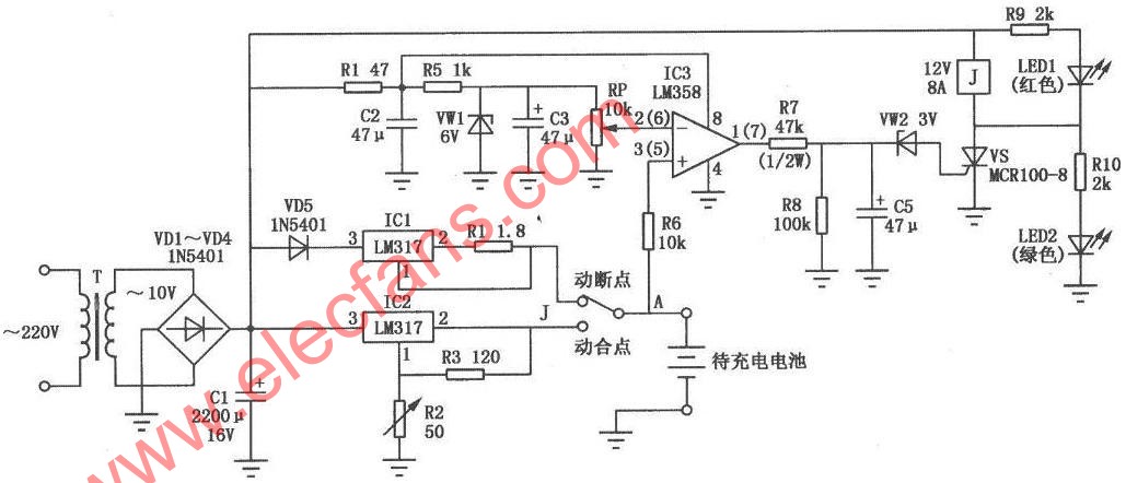 lm317 high power charger circuit