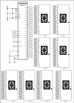 Figure 1. MAX6954 16-segment display application circuit