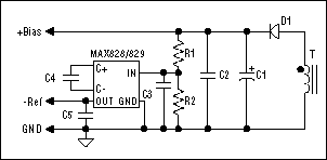 Figure 2. -Ref circuit employing the MAX828 / 829 charge-pump IC.
