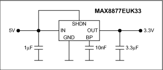 Figure 1. + 5V USB power supply with + 3.3V output.