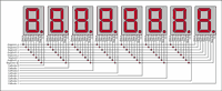 Figure 1. The MAX7219 and MAX7221 use standard connections-16 pins to drive 8 digits.