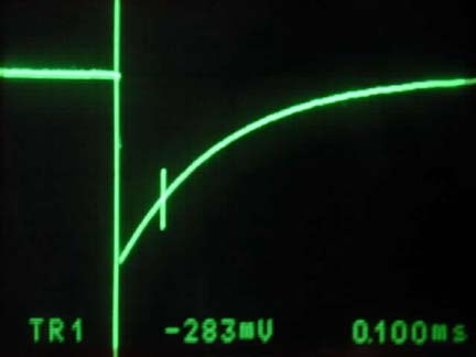 Figure 4. Pulse output; horizontal scale = 100ÂµS / div, vertical scale = 1V / div, supply voltage = 4.5V, pulse width (30%) = 100ÂµS.